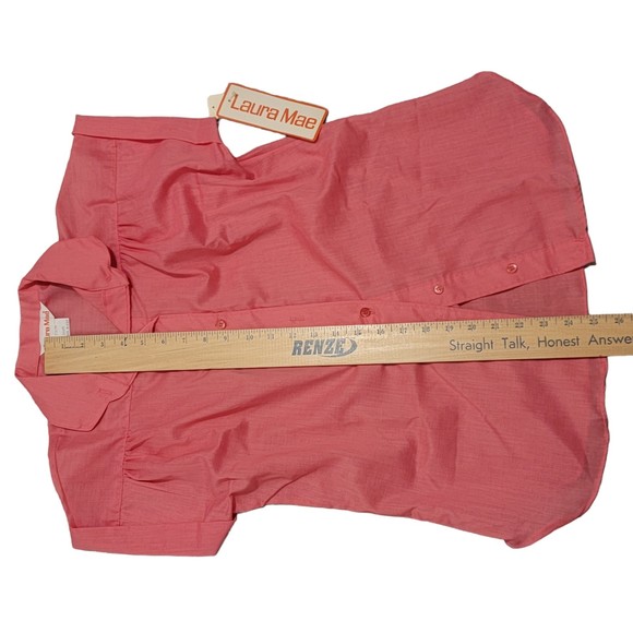 Vintage Laura Mae Womens Pink‎ Deadstock Basic Button Up Shirt Size 14/34 - Picture 3 of 8